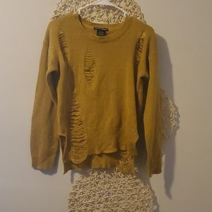 Mustard Distressed Sweater